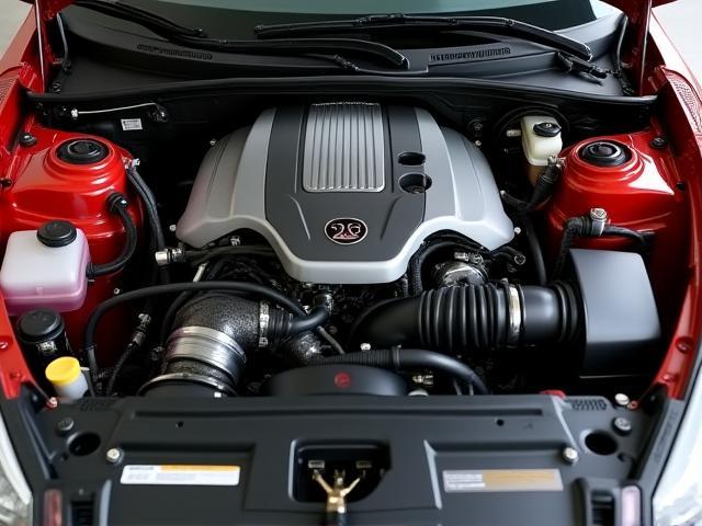 Cleaned car engine bay